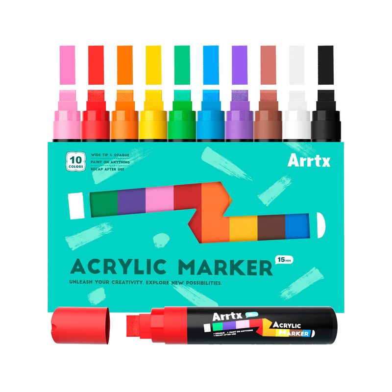 ARRTX - ARRTX 10 MARCADORES ACRÍLICOS JUMBO DE 15 MM