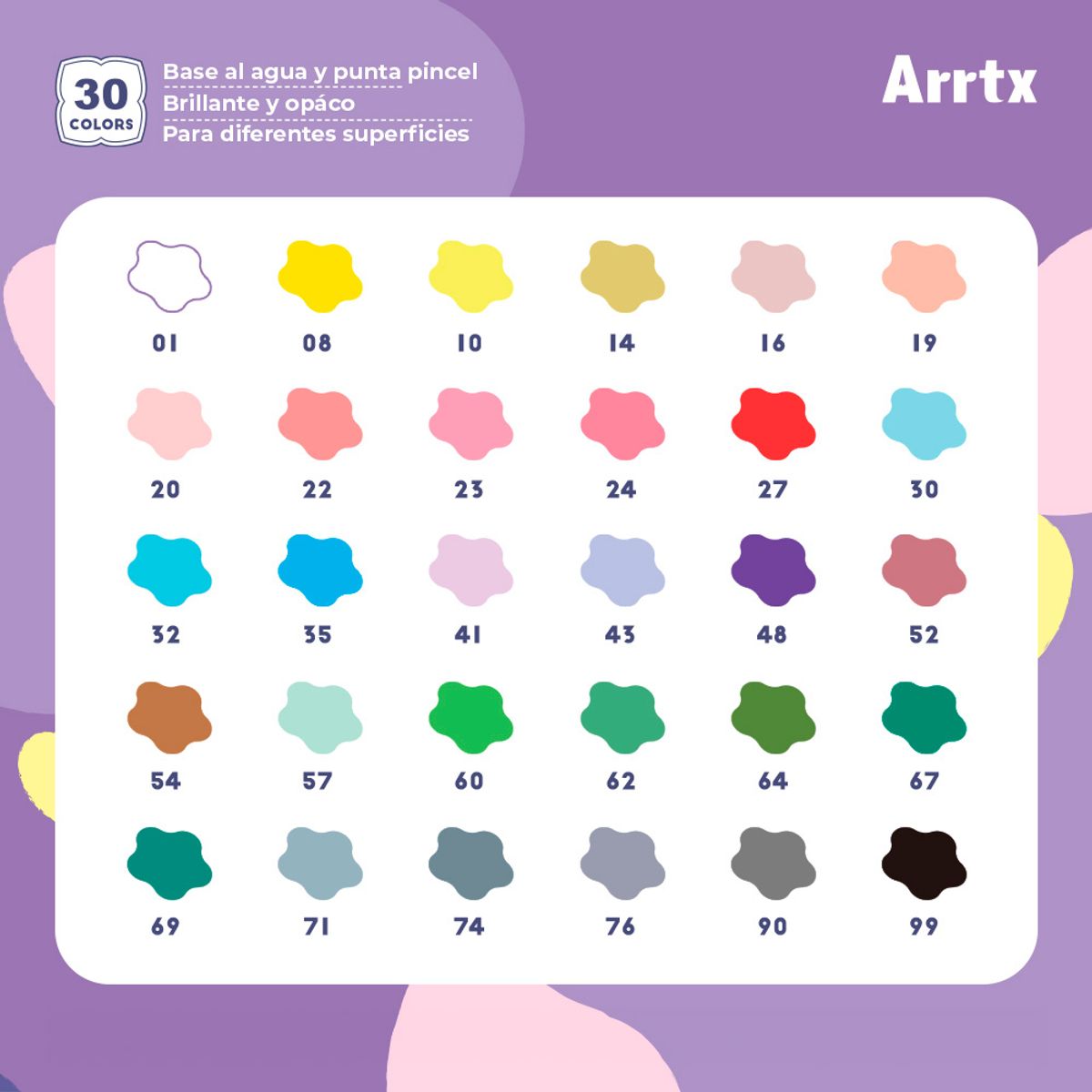 ARRTX - ARRTX MARCADORES ACRÍLICOS DE 30 COLORES 30A