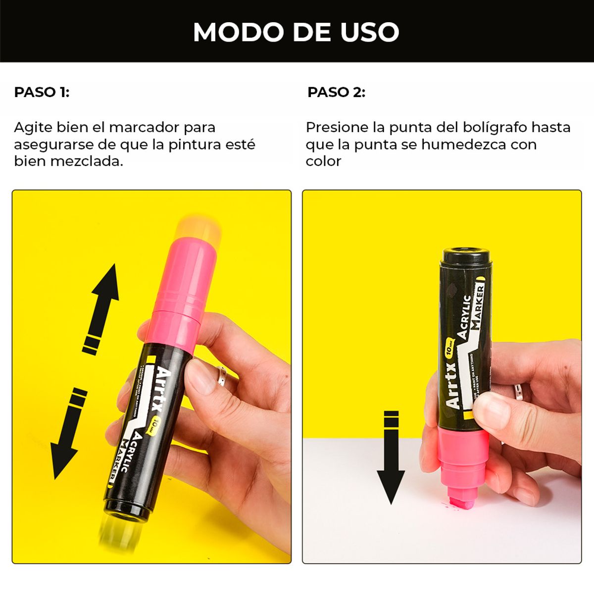 ARRTX - ARRTX 12 MARCADORES ACRÍLICOS JUMBO (PUNTAS ANCHAS DE 10 MM)