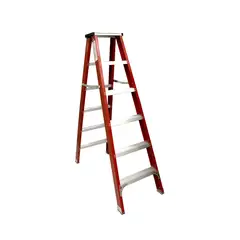 QRUBBER - Escalera Tijera Fibra de Vidrio 6 peldaños