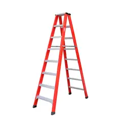 QRUBBER - Escalera Tijera Fibra de Vidrio 8 peldaños