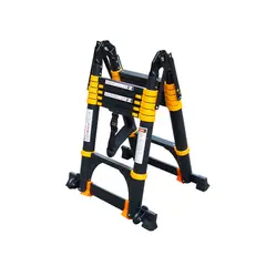 QRUBBER - Escalera Aluminio Telescópica Multiuso Retráctil 3,8