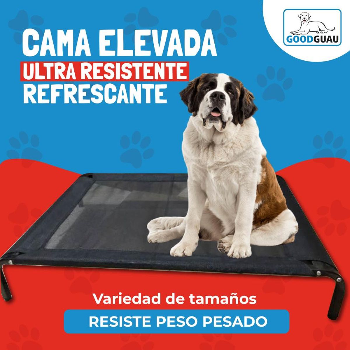 GOODGUAU - Cama Elevada Refrescante Perro Grandes M