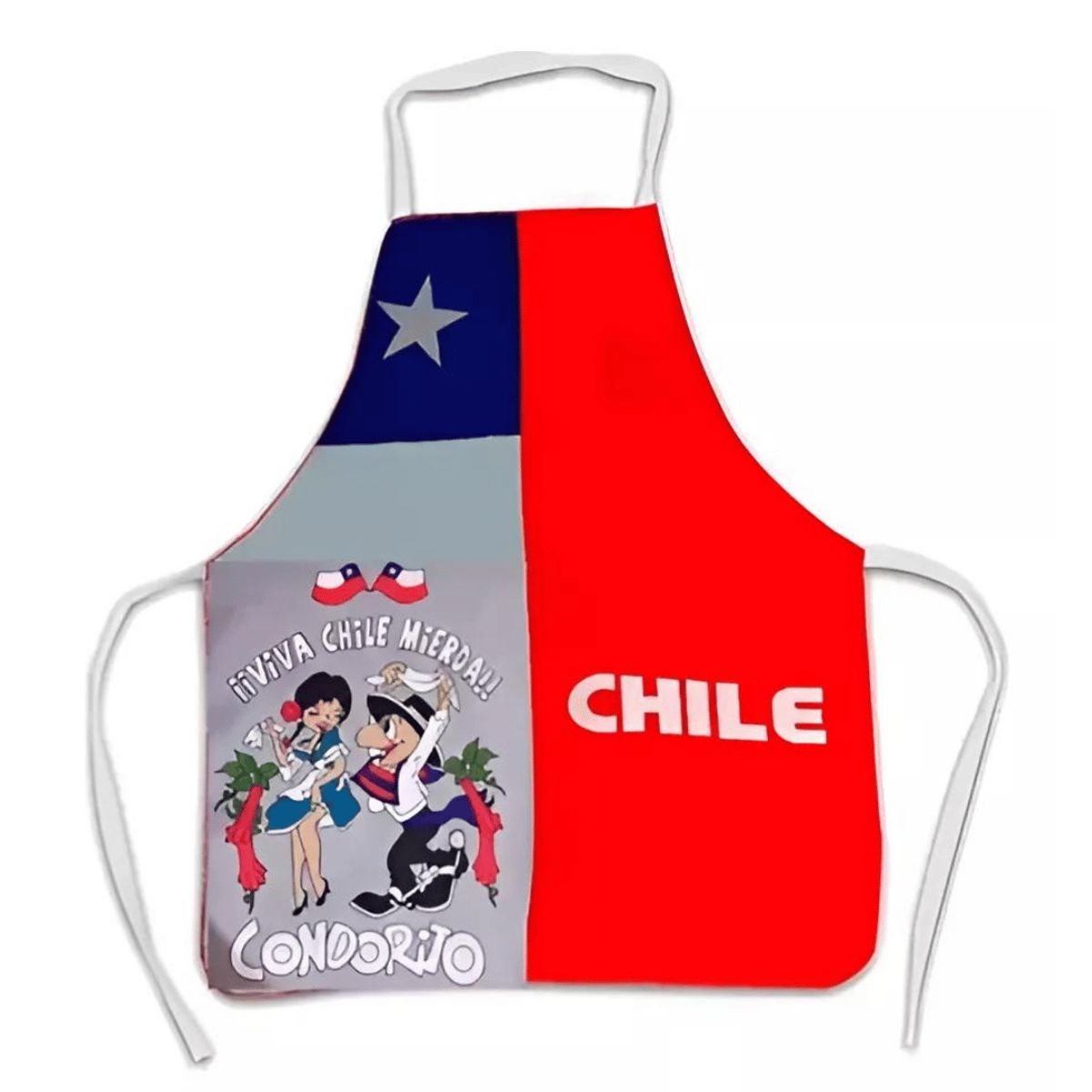 UTILISIMO - Delantal Cocina Bandera Chile Fechas Patrias Condorito
