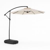 Quitasol Lateral 3mt Beige + Base De 60 Litros Pvc Ruedas