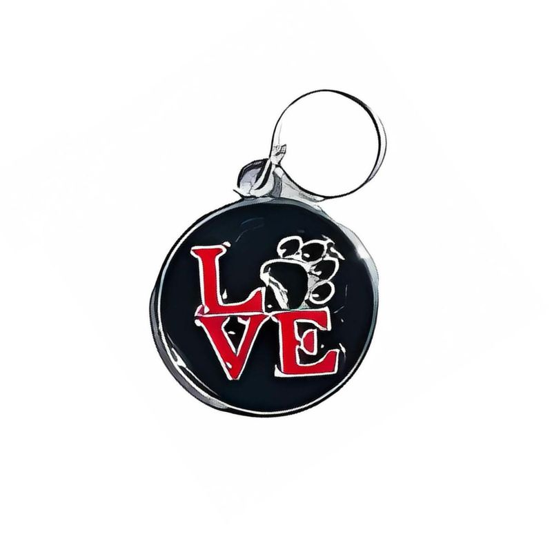 BUEN AMIGO - Medalla de Identificación para mascotas Diseño LOVE - Negro