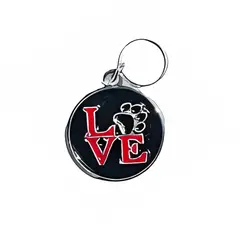 BUEN AMIGO - Medalla de Identificación para mascotas Diseño LOVE - Negro