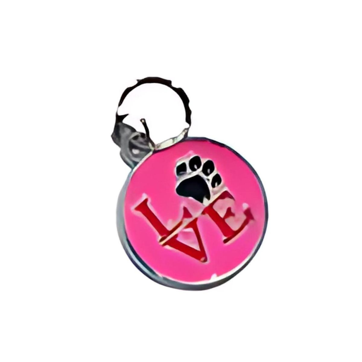 BUEN AMIGO - Medalla de Identificación para mascotas Diseño LOVE - Rosa