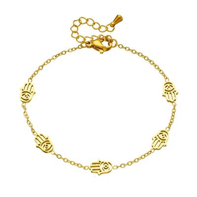 Imagen 2 del producto Pulsera Protección Mano de Fátima Acero Inoxidable Baño Oro 18k