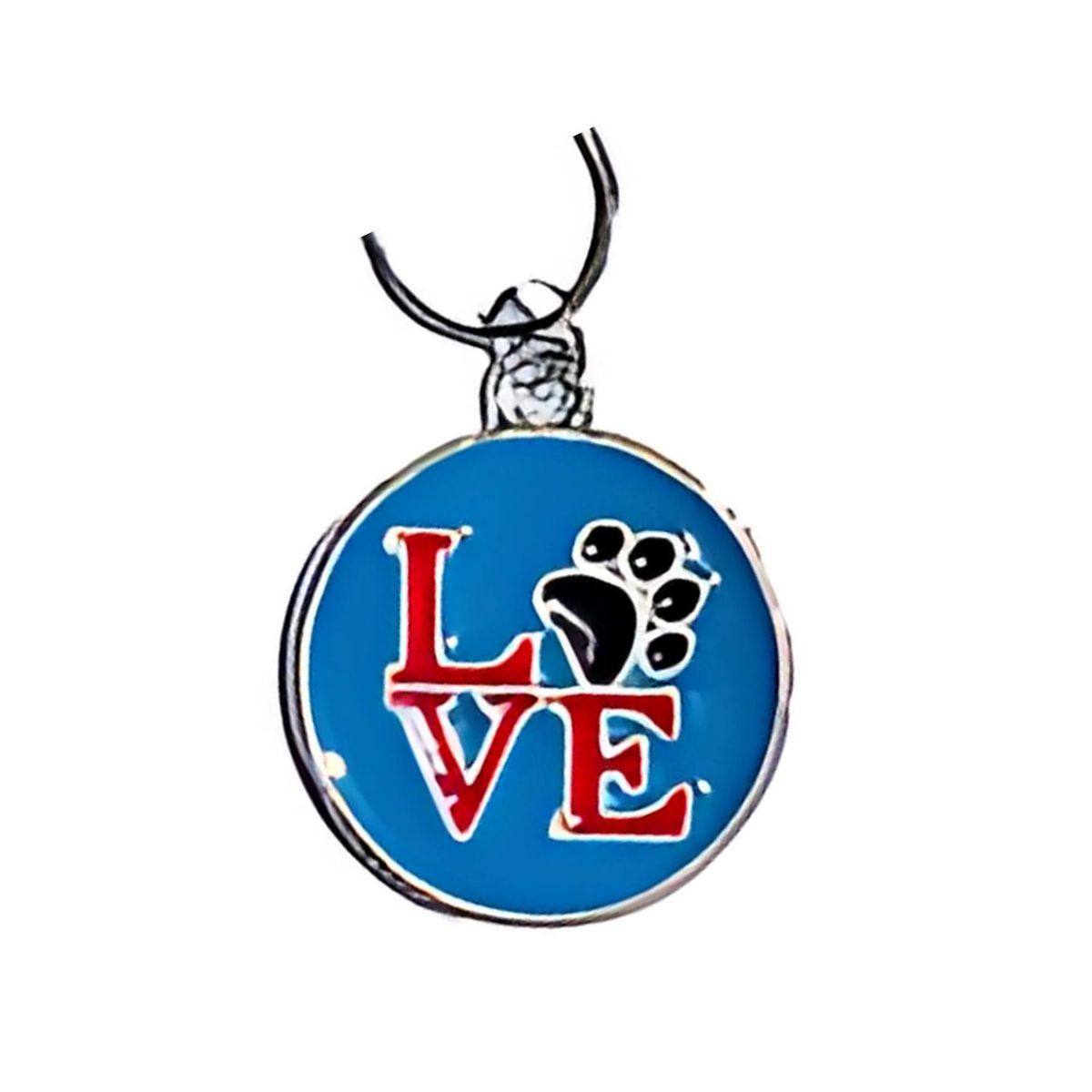 BUEN AMIGO - Medalla de Identificación para mascotas Diseño LOVE - Azul