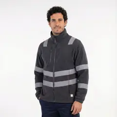 T-WORLD - Polerón Micropolar Hombre Manga Larga con Cintas Reflectantes