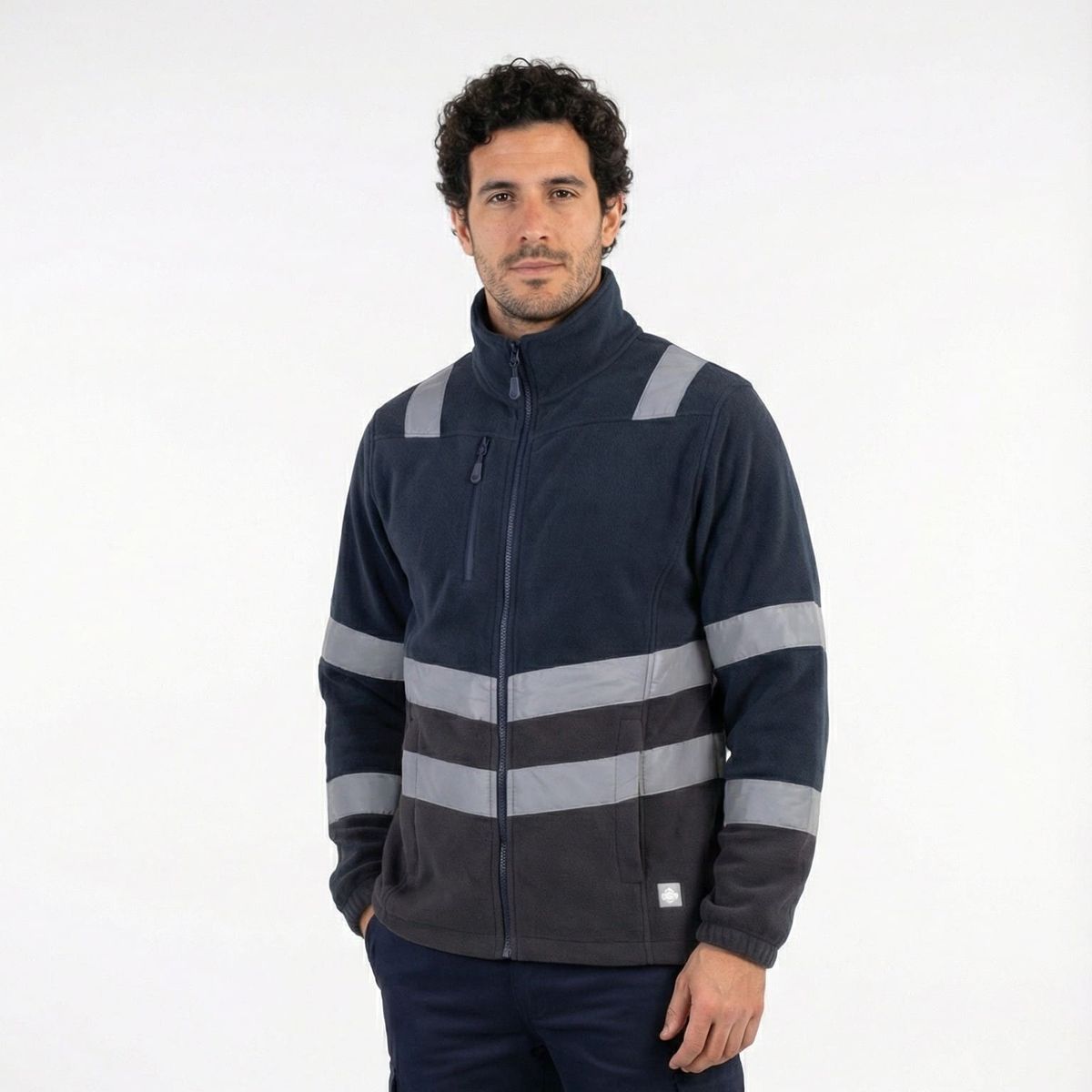 T-WORLD - Polerón Micropolar Hombre Manga Larga con Cintas Reflectantes