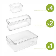 SOHOGAR - Set 7 tupper organizadores para refrigerador y cocina