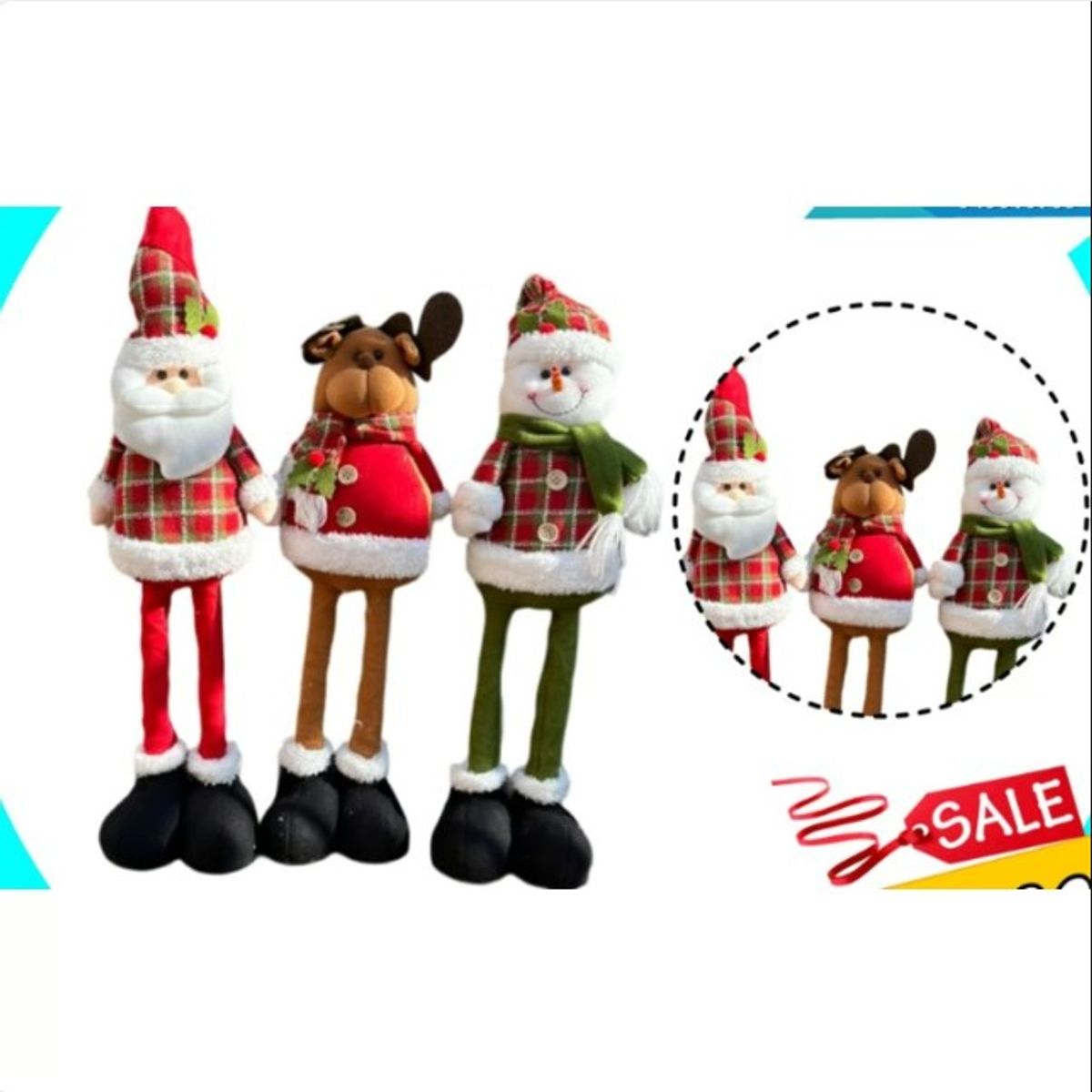 GENERICO - Monos Patas Largas De Navidad 50 Cm / Rojo / Verde