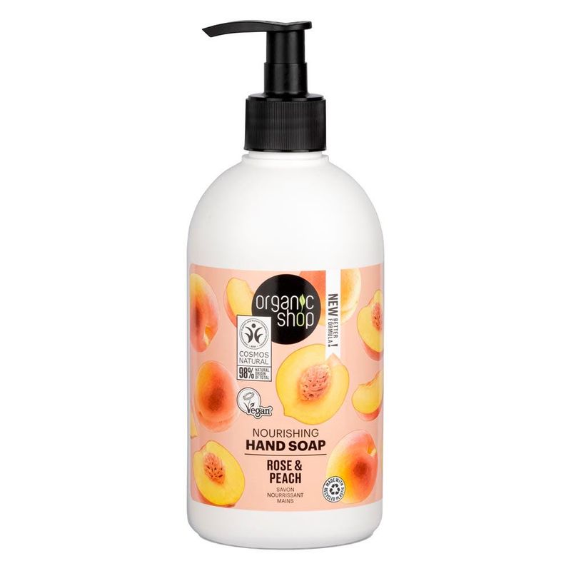 ORGANIC SHOP - Jabón Líquido de Manos Nutritivo Rosa y Durazno 500 ml