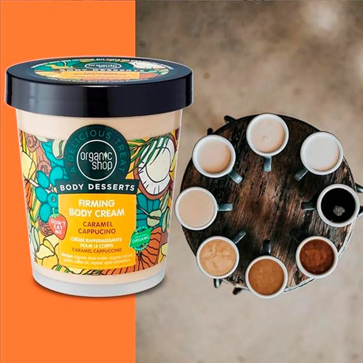 ORGANIC SHOP - Crema Corporal Reafirmante Caramelo Capuccino 450 ml