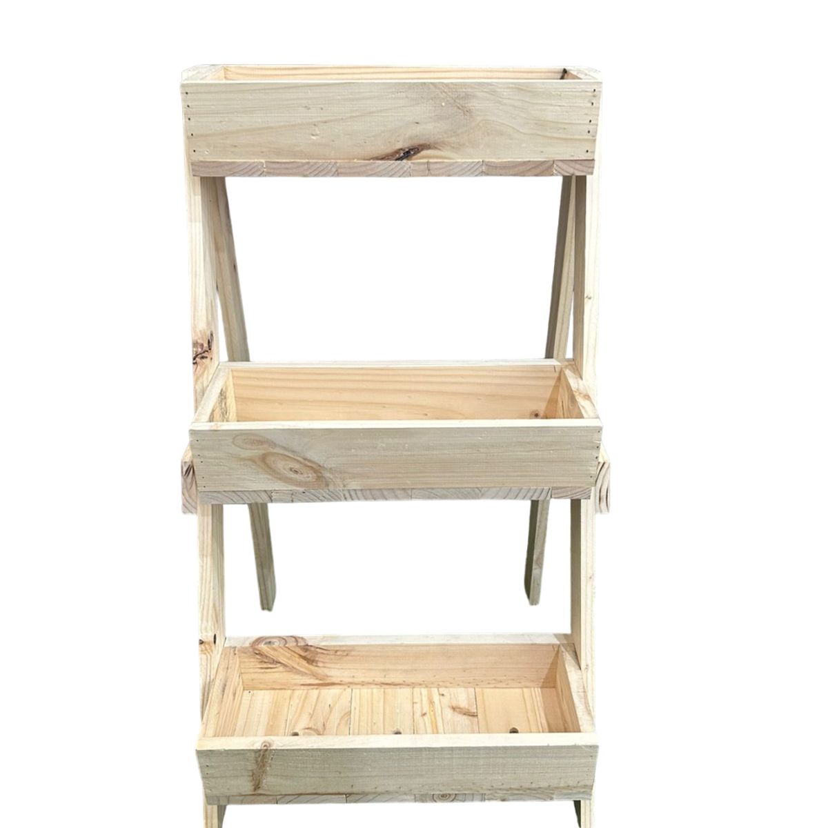 GENERICO - Jardinera o macetero en madera 3 niveles en bruto  96x50x55