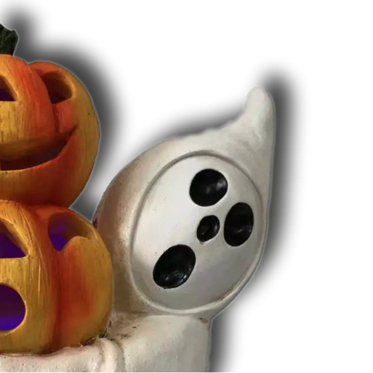 HALLOWEEN - FANTASMA CON CALABAZA DOBLE DE RESINA LED