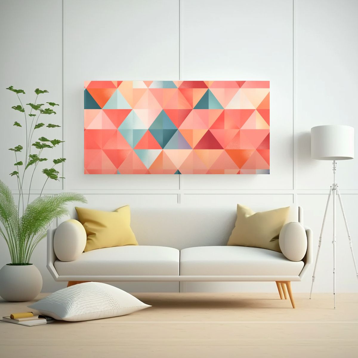 GENERICO - Cuadro Decorativo De Verano Con Diseño Geométric 160x80cm.