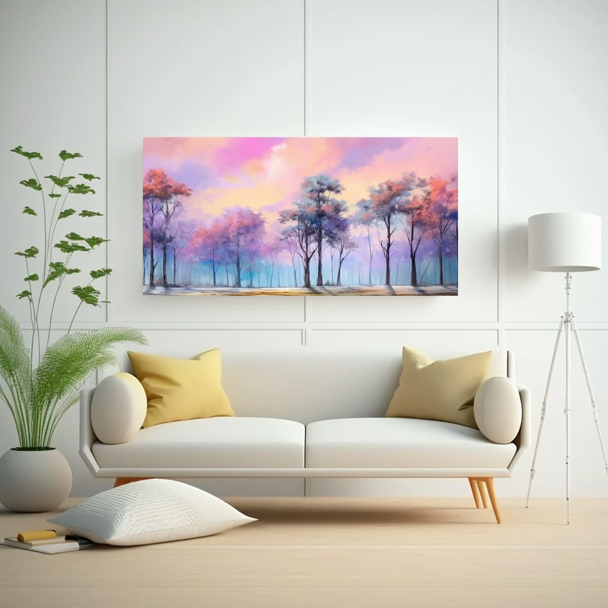 GENERICO - Pintura Abstracta De Paisaje En Estilo óleo Con E 80x40cm