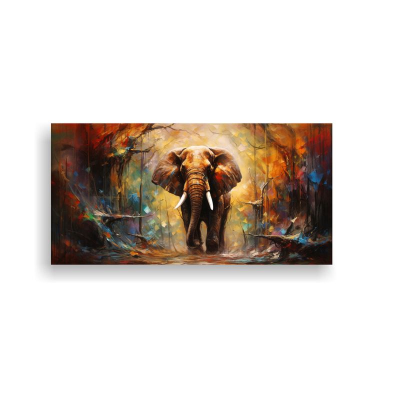 GENERICO - Pintura Abstracta De Elefante Con Líneas Finas S 160x80cm