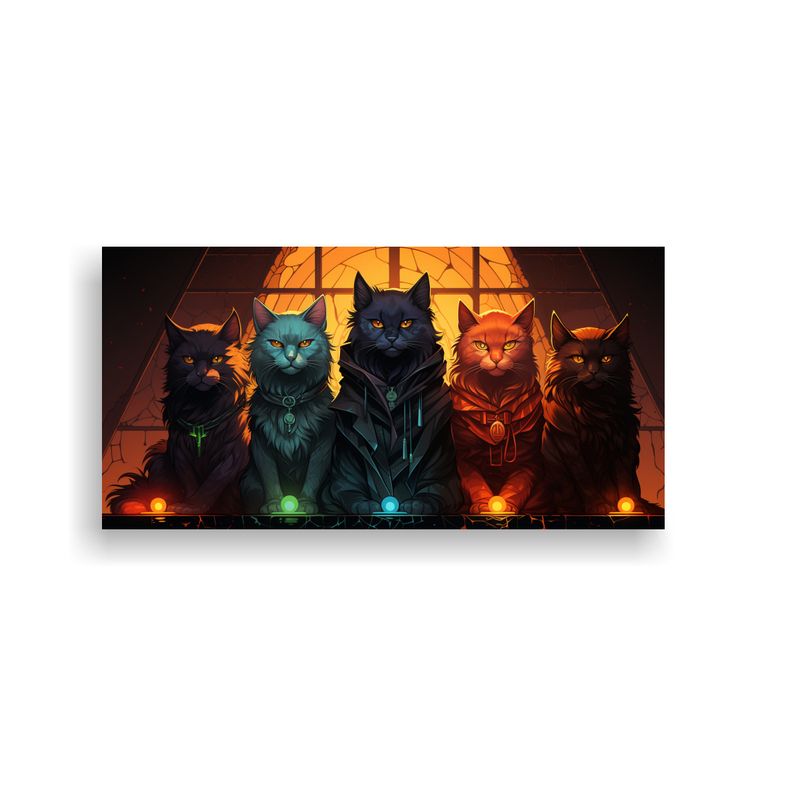 GENERICO - Pinturas Decorativas De Gatos En Un Patrón Intens 160x80cm
