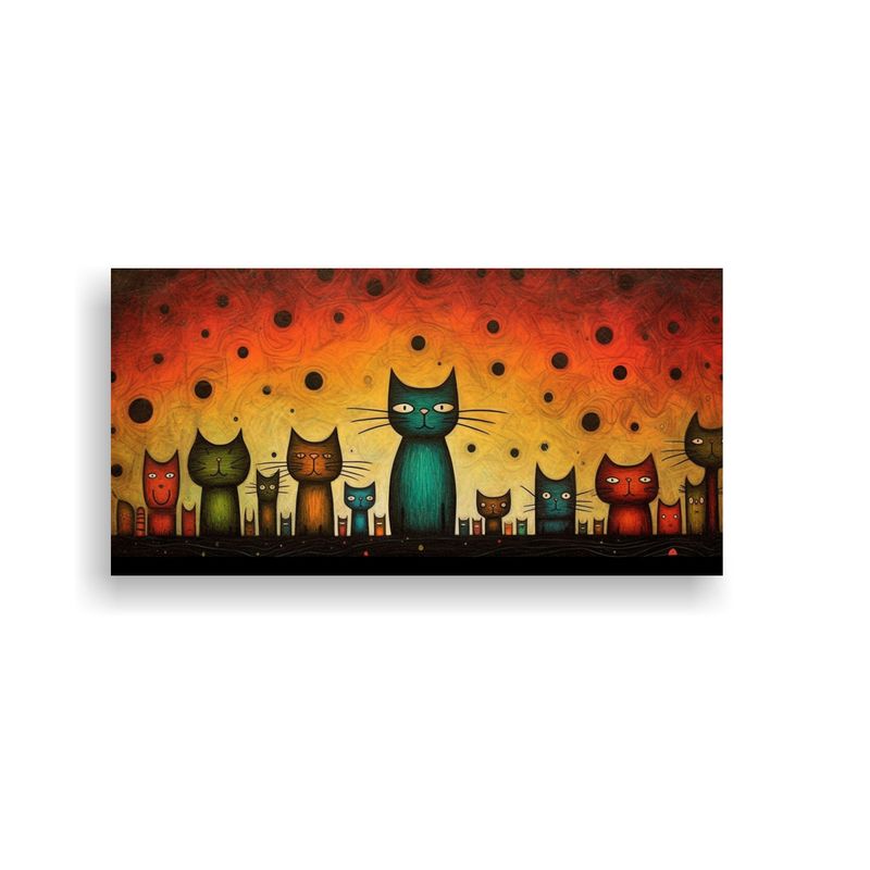 GENERICO - Cuadro Decorativo Para Cocina Gatos Familiares En  160x80cm