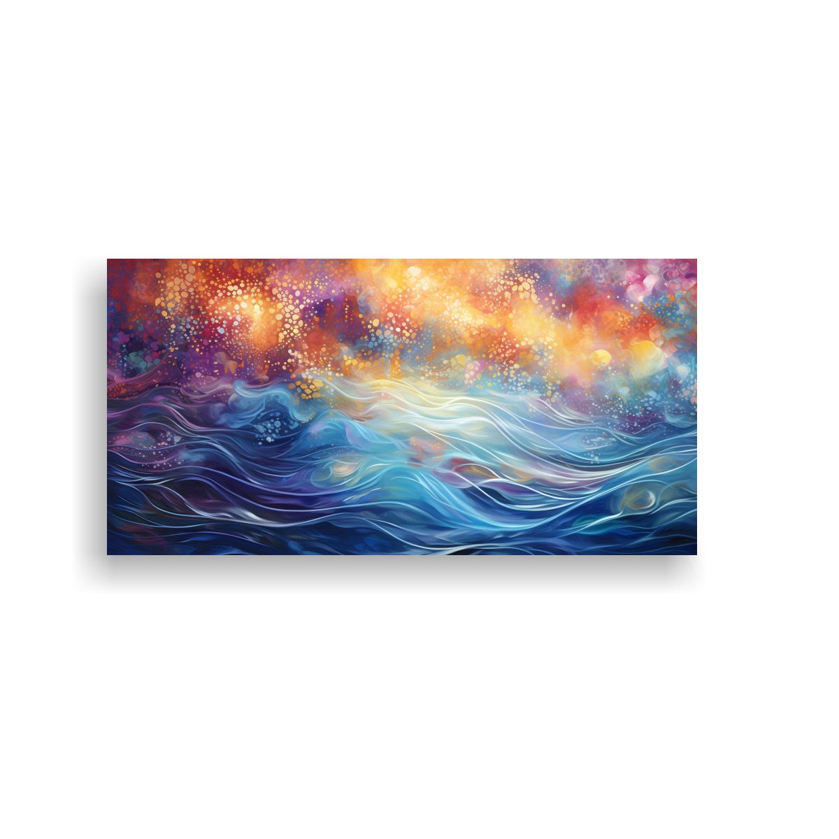 GENERICO - Cuadro De Lienzo Puntos Luminosos En Estilo Exclus 160x80cm.