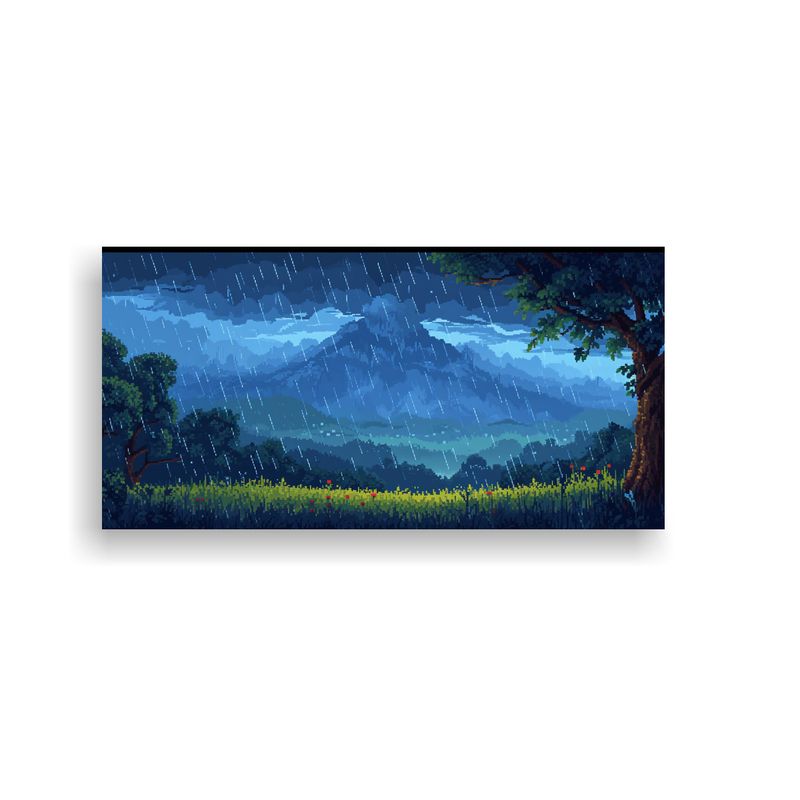 GENERICO - Pintura Decorativa De Praderas Y Montañas Al Atar 160x80cm
