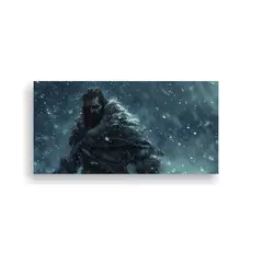 GENERICO - Pintura Original Hombre Feroz En La Nieve 21 Alta 160x80cm