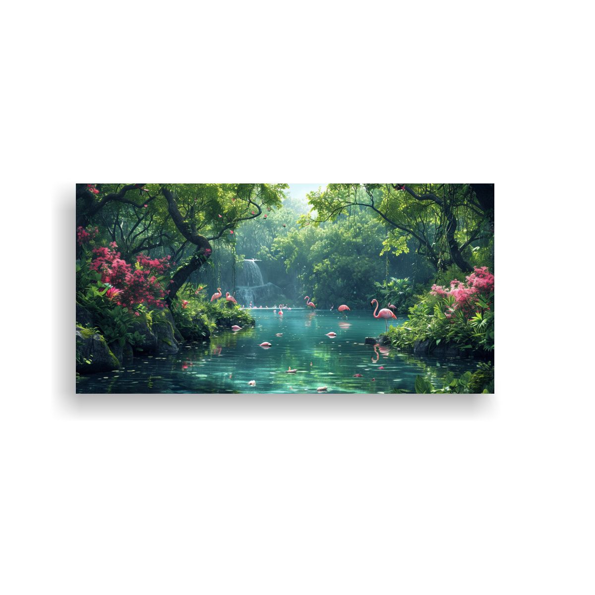 GENERICO - Pintura De Pared Naturaleza Con Aves En Río 160x80cm