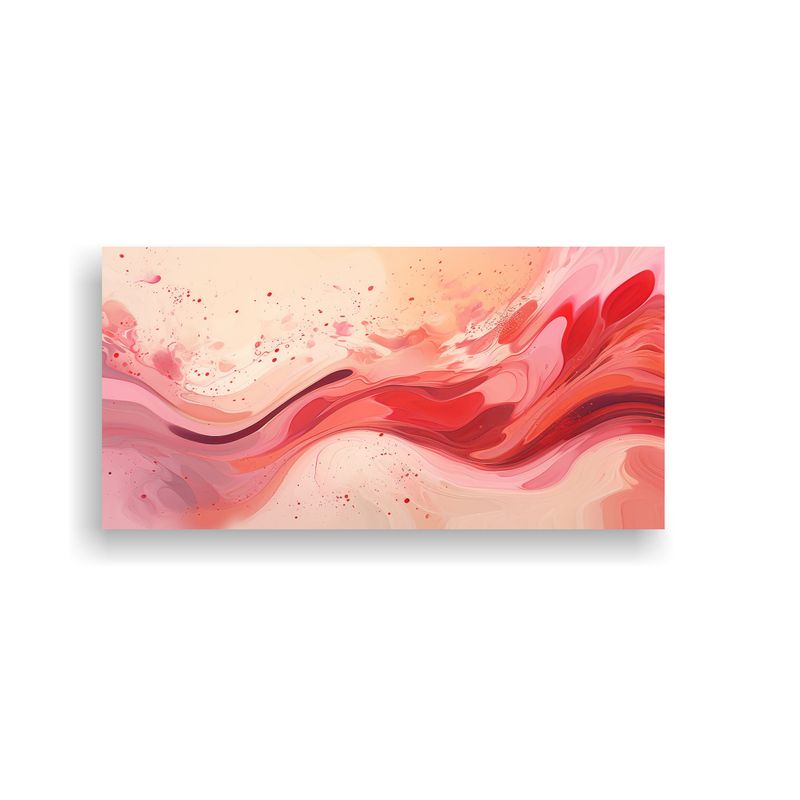 GENERICO - Pintura Abstracta Minimalista En Tonos Rojos Y Pas 160x80cm
