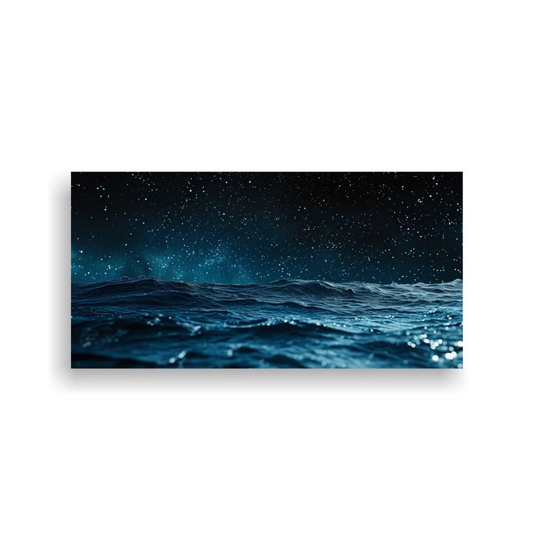GENERICO - Cuadro De Mar Nocturno En Bastidor Decoración Co 160x80cm