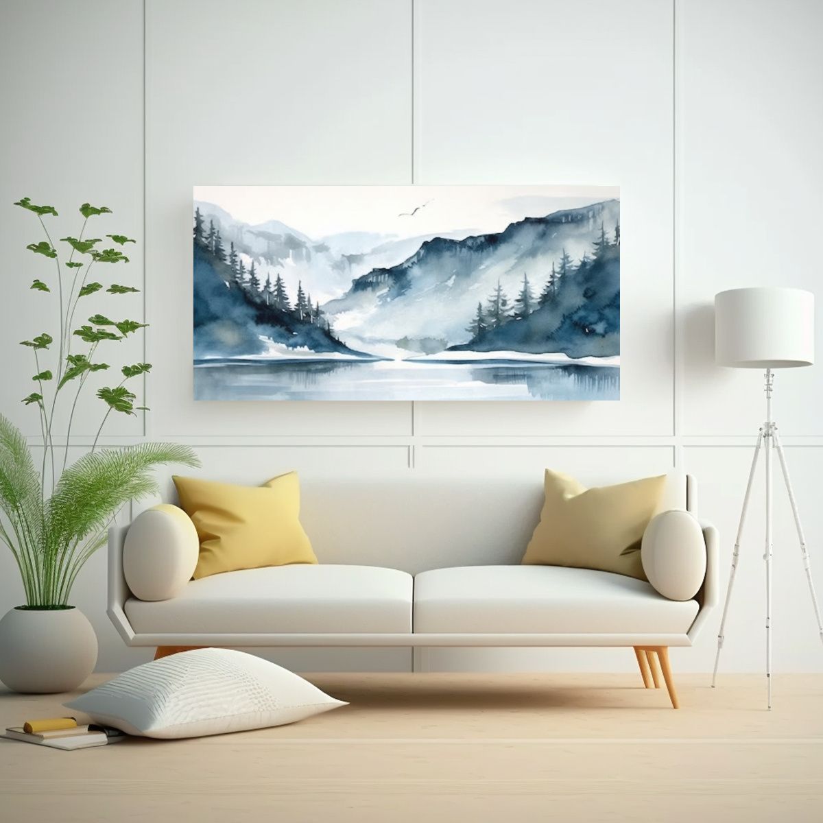 GENERICO - Pintura Paisajística Con Técnica Acuarela Inspir 160x80cm