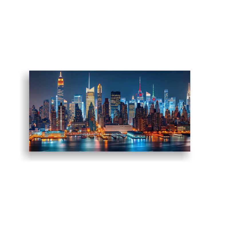 GENERICO - Cuadro Tela Estilo Galería Con Skyline De Nueva Y 140x70cm