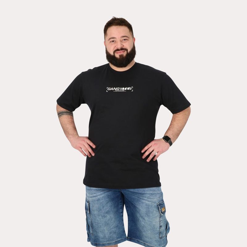 GANGSTER - Plus Polera Mc Básica Radiance Negro Gangster