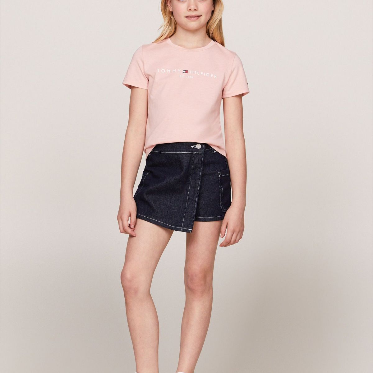 TOMMY HILFIGER - Polera Essential Organic Cotton Rosado Tommy Hilfiger