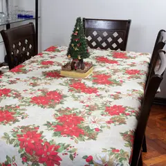 MASEL - Mantel linette navideño muerdago 210x150 ivory