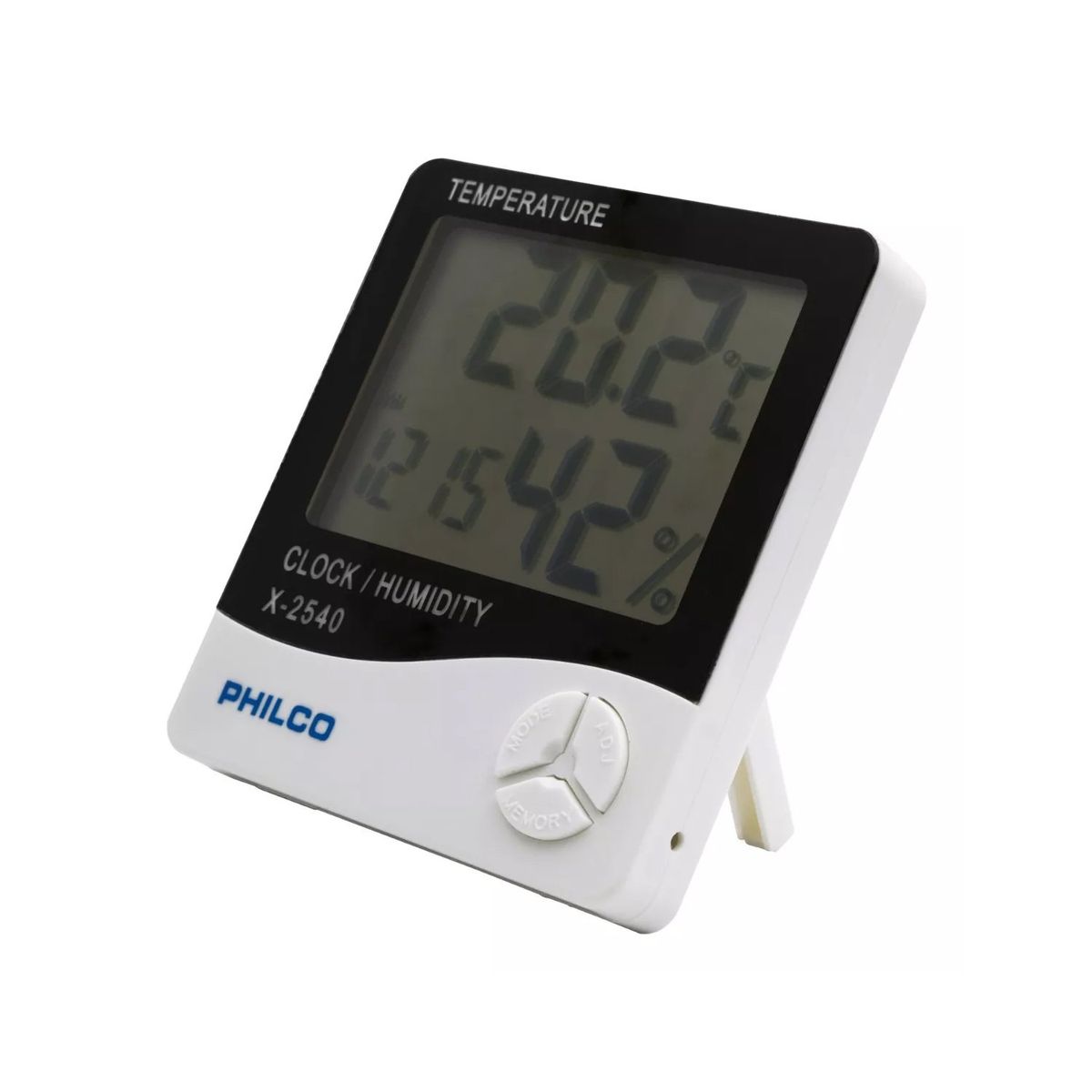 PHILCO - Reloj Termometro Digital Temperatura Humedad Alarma X2540