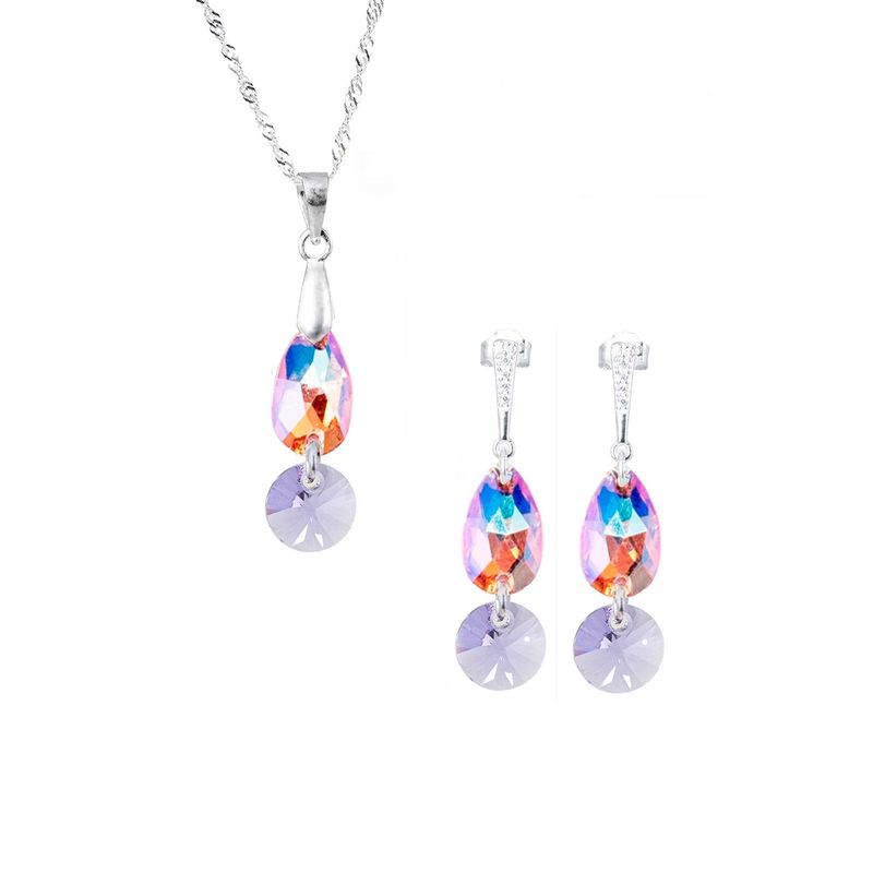 JOYAS MONTERO - Conjunto Manuela Cristales Genuinos Light Rose