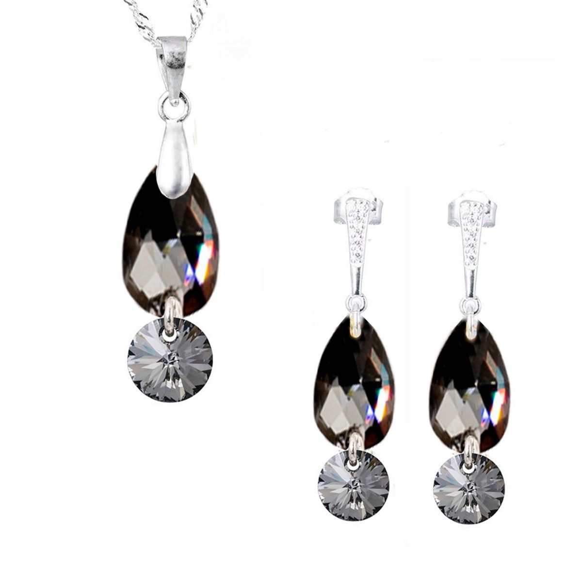 JOYAS MONTERO - Conjunto Manuela Plata 925 creado con cristales de Swarovski® Silver Night