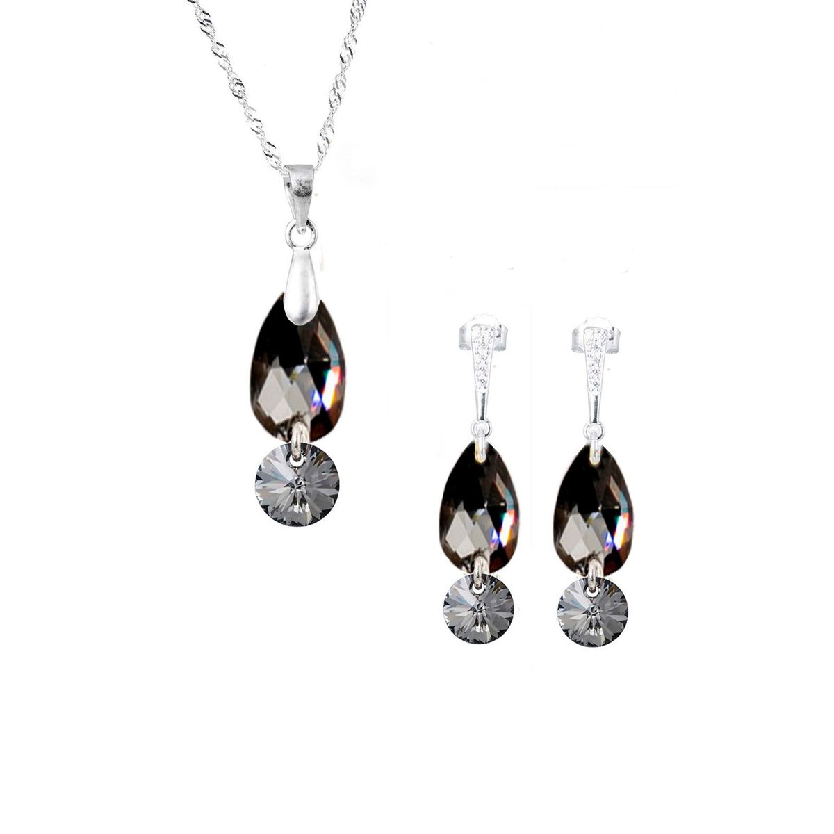 JOYAS MONTERO - Conjunto Manuela Plata 925 creado con cristales de Swarovski® Silver Night