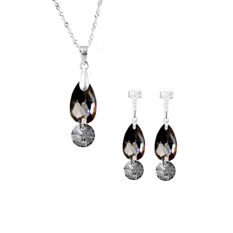 JOYAS MONTERO - Conjunto Manuela Cristales Genuinos Silver Night