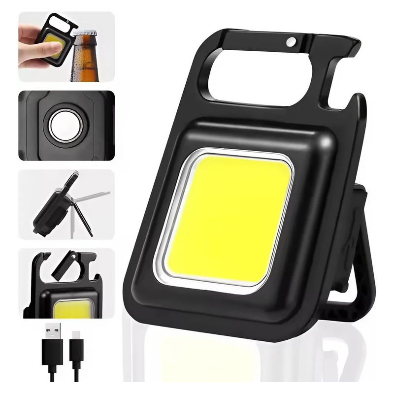 GENERICO - Mini Linterna Llavero Led Iman Gancho Bolsillo Recargable