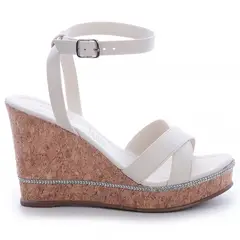 VIA UNO - Sandalia Mujer Crema 22543601