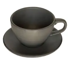 GENERICO - Taza Té 250 ml C/Platillo Color Negro Set 6 pcs