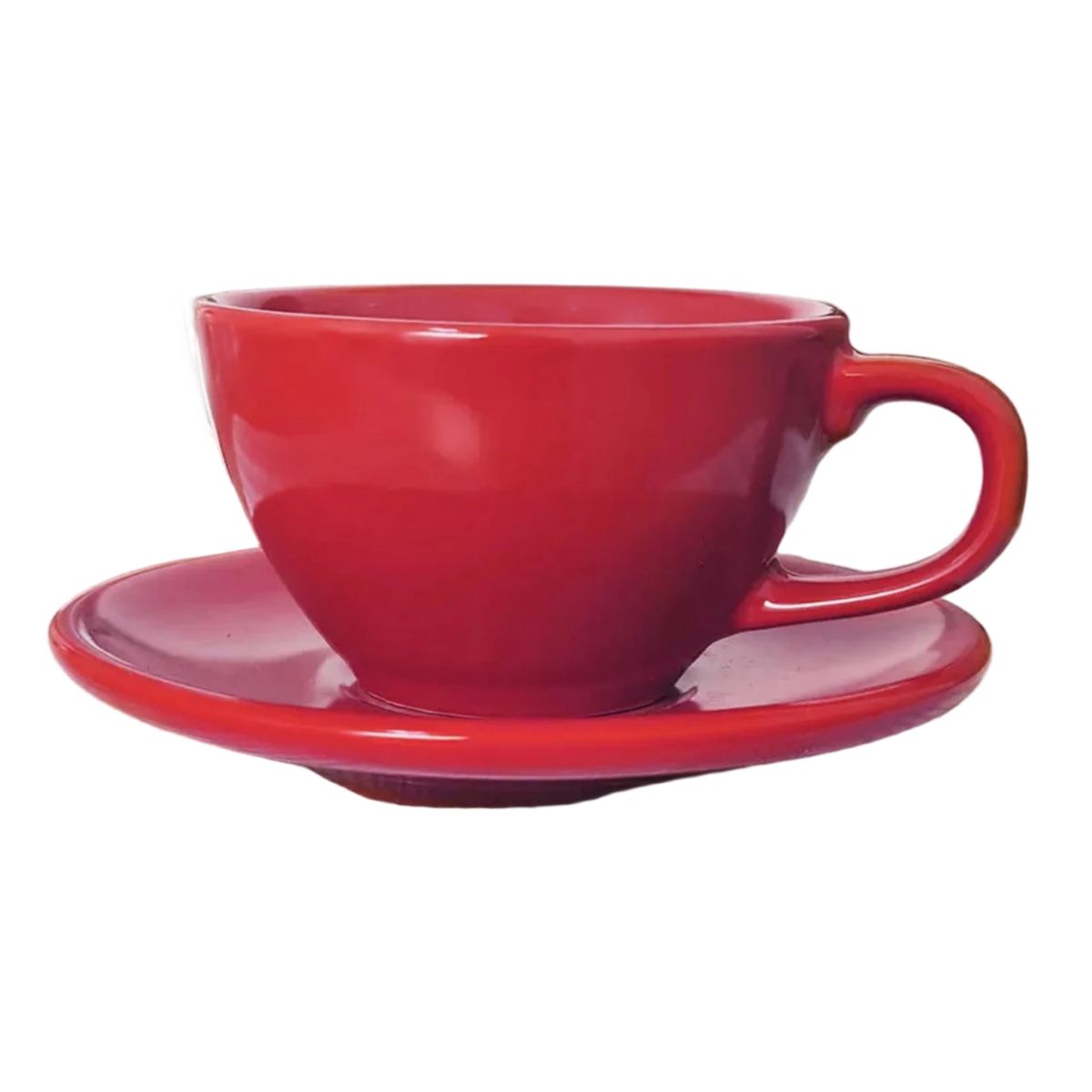 GENERICO - Taza Té 300 ml C/Platillo Color Rojo Set 6 pcs