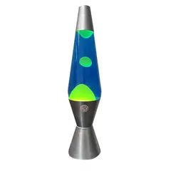 TOLVA - Lampara de lava 40 cms modelo Americano base plata color azul amarillo