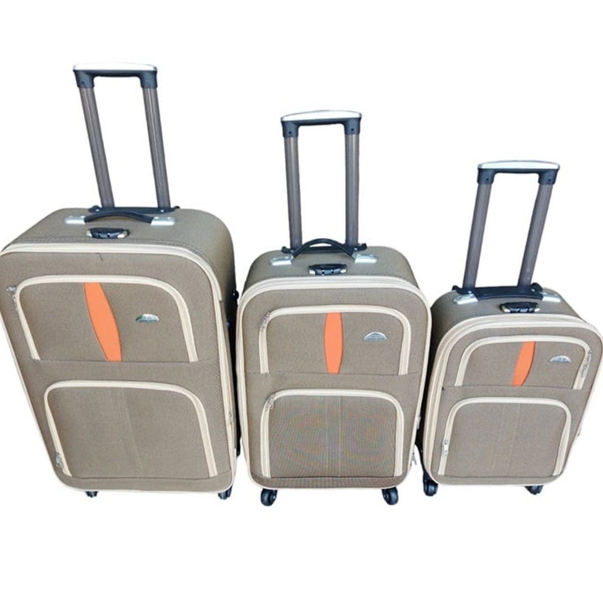 GENERICO - Maletas Set 3 Piezas Ruedas 360 Ultra Liviana Color Cafe