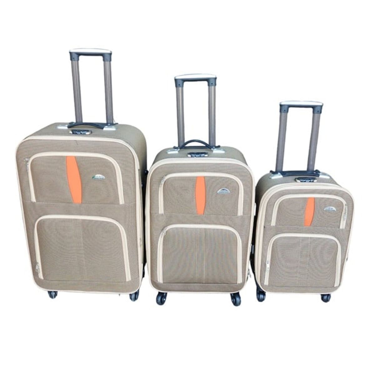 GENERICO - Maletas Set 3 Piezas Ruedas 360 Ultra Liviana Color Cafe
